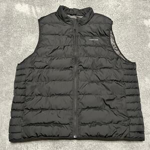Lands End Puffer Vest Mens XXL 50-52 Black Down Jacket Coat Outdoor